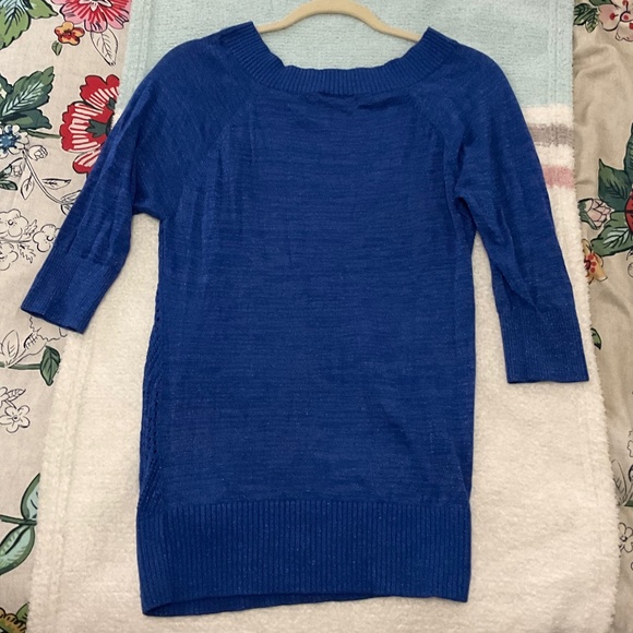 Guess Sparkly Blue Sweater Shirt Size L - Picture 3 of 9